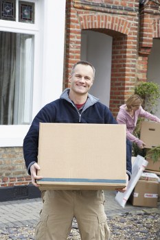 House moving team working on a residential street in Tufnell Park