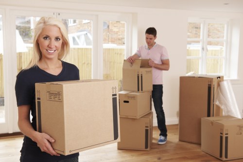 Prepared boxes and packing materials ready for moving day