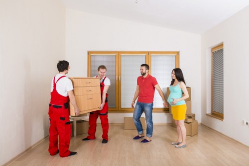 Packed household items ready for a move with a removal service