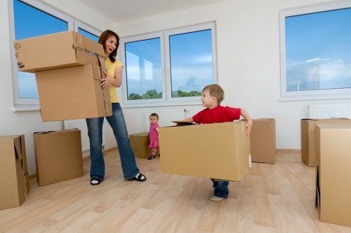 Preparing boxes and furniture for a local man and van booking