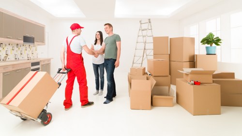 House removalists working in a North London residential street