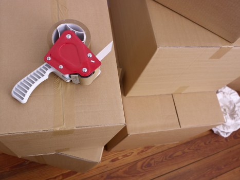 Office furniture and equipment prepared for a local commercial move
