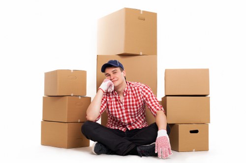 Careful loading of household items into a removal vehicle